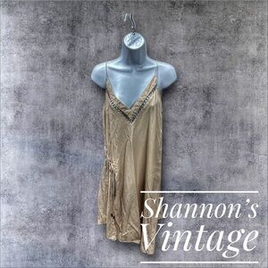 Free People Women’s Sz Small Side Cinch Sleeveless Chain link Trim Dress A37